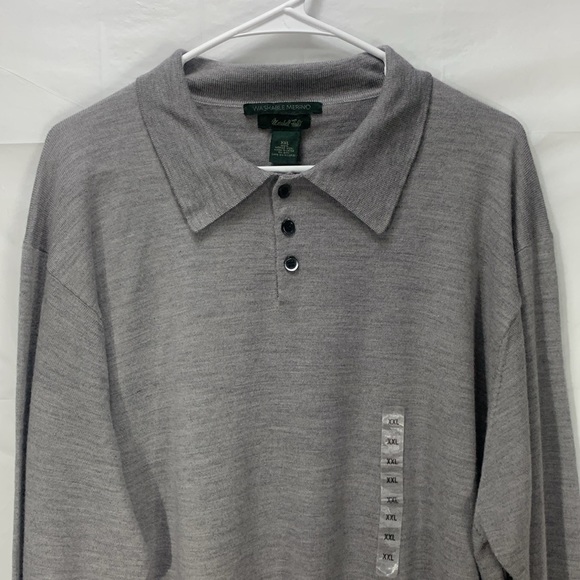 Marshall Field’s Heathered Gray Merino Wool Collared Sweater Size XXL - Picture 2 of 12